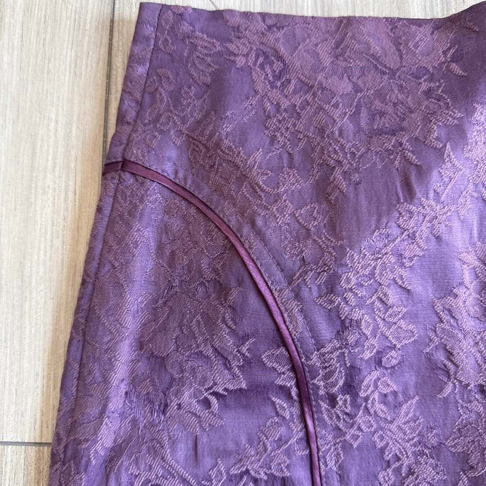 NWT Vintage Y2K 90s Bebe Purple Lace pencil skirt double Vented Slit Sz 0 - Picture 2 of 8